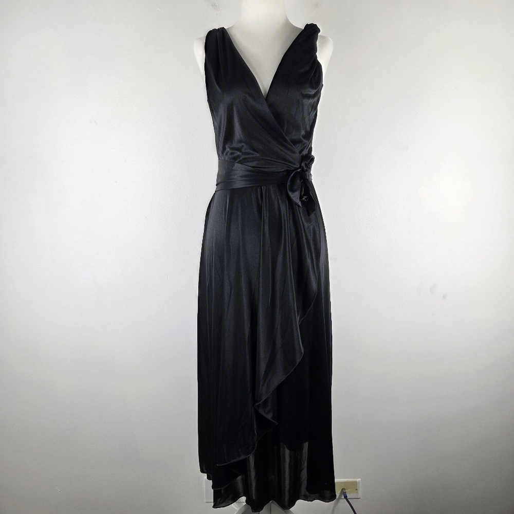 Betsy Johnson Vintage 90s Y2K Sleeveless Faux Wrap Belted A Line Mini Dress